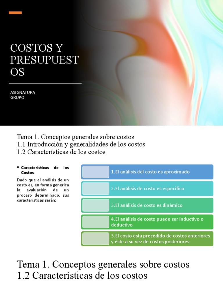 Conceptos y Análisis de Costos | PDF | Costo | Presupuesto