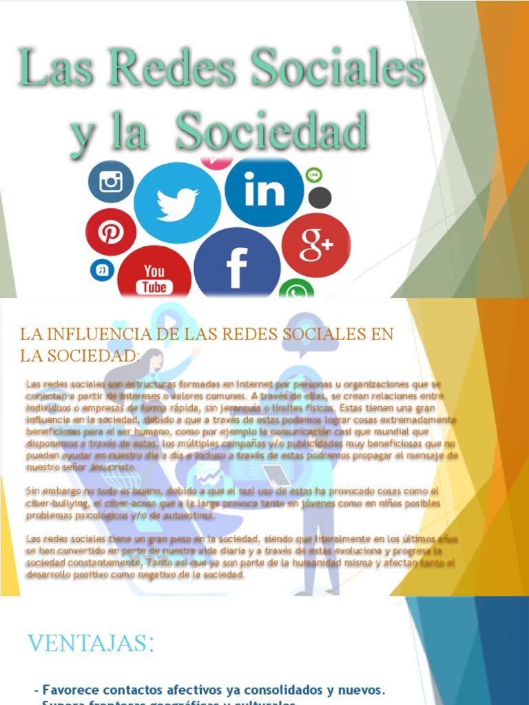 Las Redes Sociales y La Sociedad | PDF | Servicio de redes sociales ...