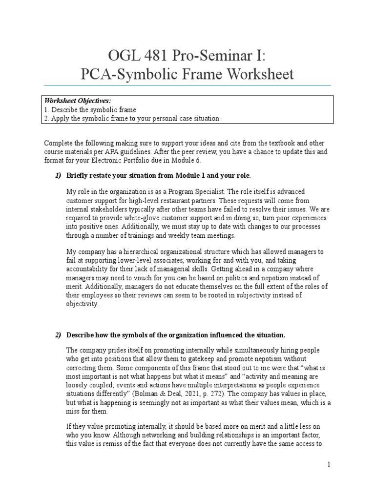 5 Symbolic Frame Worksheet 1 | PDF | Human Resources | Mentorship