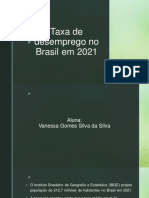 Taxa de desemprego no Brasil em 2021 foi de 13,2