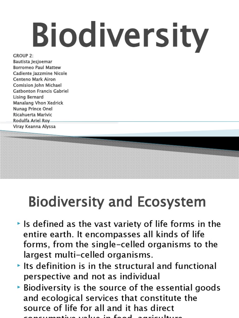 Understanding the Complex Relationship Between Biodiversity, Ecosystems ...