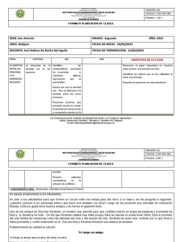 PDC La Busqueda de Una Amista Con Un Ser Supremo PDF Colombia Abrahán