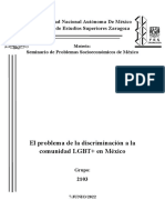 Ensayo - El Problema de La Discriminación A La Comunidad LGBT+ en México