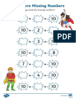 T N 5469 Superhero Missing Numbers Activity Sheet