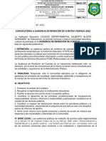 Convocatoria Audiencia de Rendición de Cuentas Vigencia 2022