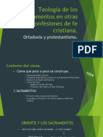 Teología de Los Sacramentos en Otras Confesiones de Fe Cristiana. Ortodoxia y Protestantismo