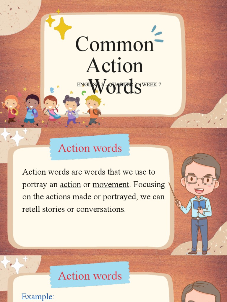 Action Words for Grade 2 Week 7 | PDF | Language Mechanics | Grammar