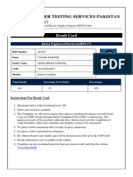 Career Testing Services Pakistan Sts (JV) : Result Card