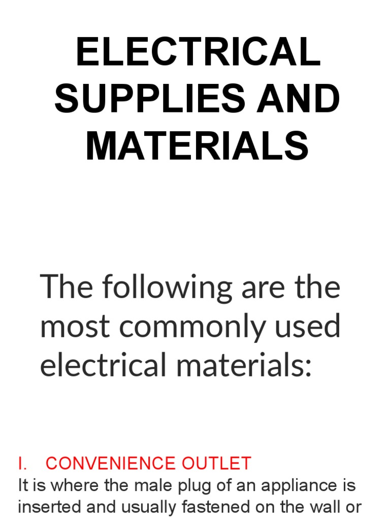 Electrical Supplies and Materials PDF Electrical Connector Ac