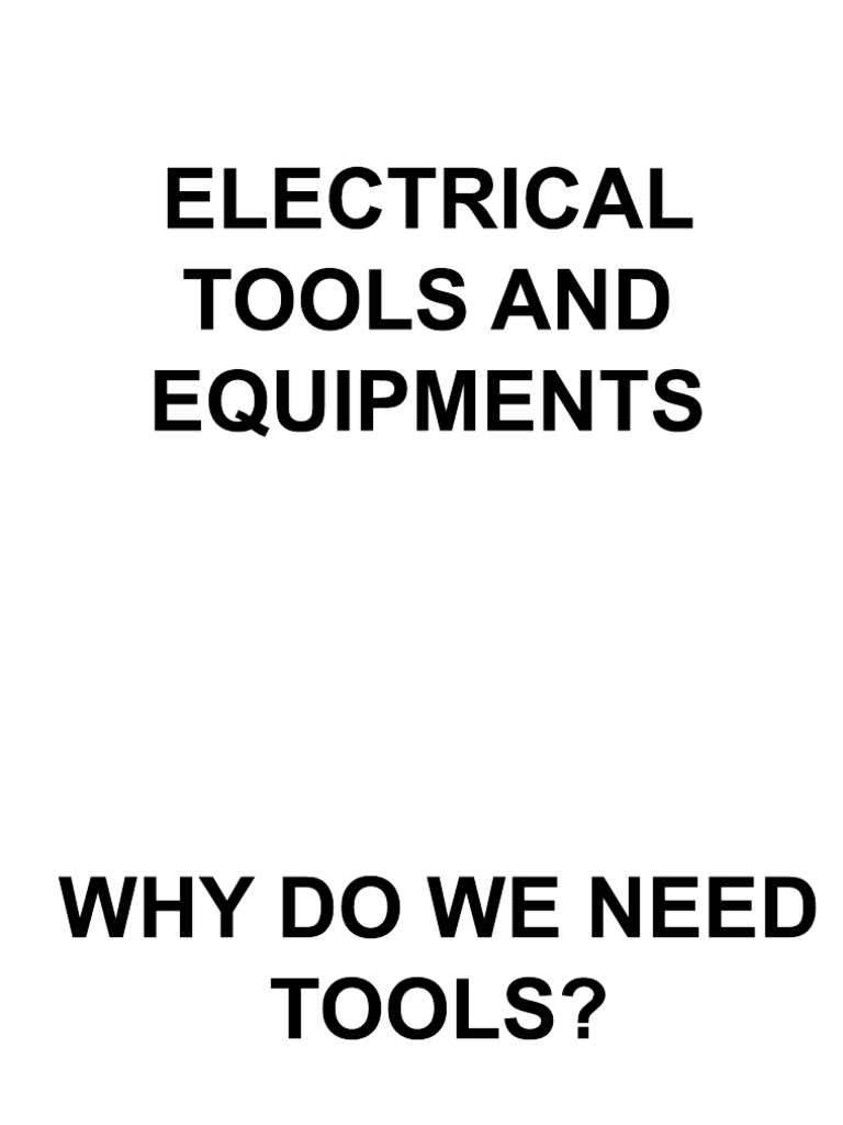 Electrical Tools and Equipments | Download Free PDF | Screw