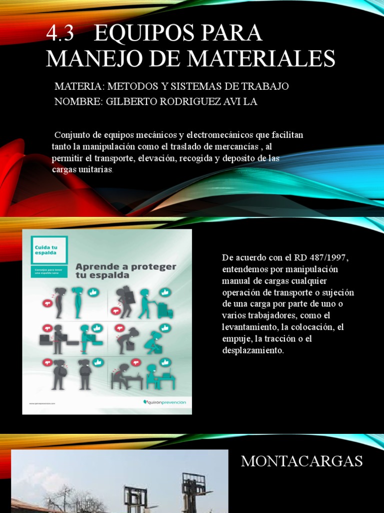 Equipos Esenciales para Manejo de Materiales | PDF | Máquina elevadora ...