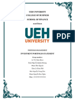 Ueh University College of Business School of Finance: Investment Portfolio Statement