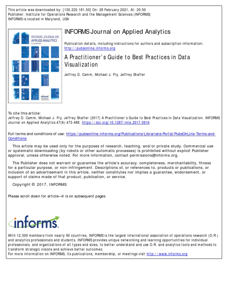 A Practitioner's Guide To Best Practices in Data Visualization Inte ...