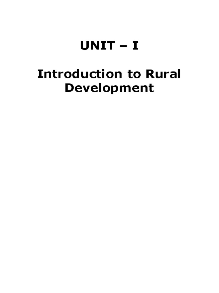 An Introduction to Rural Development in India Key Concepts, Challenges