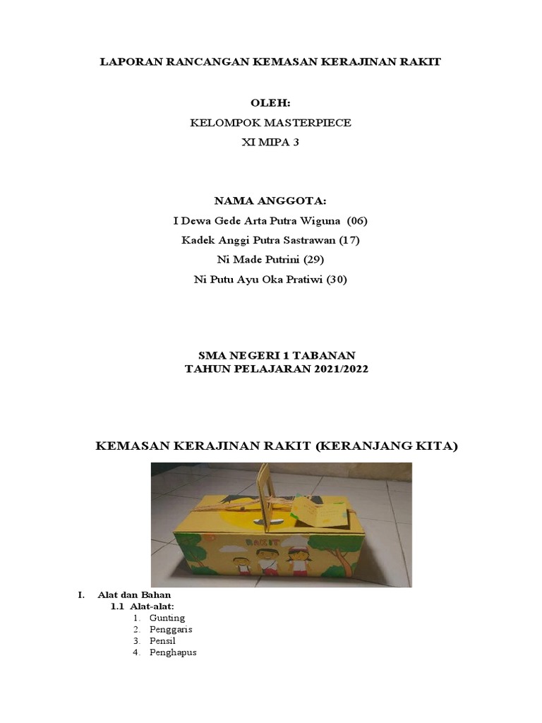 Rancangan Kemasan Kerajinan Rakit | PDF | Griya & Taman