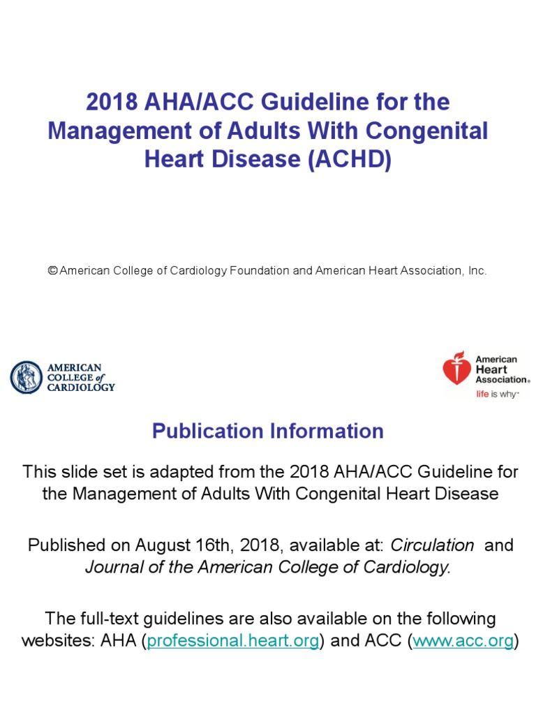 ACHD ACC Guidelines PDF Cardiology Congenital Heart Defect