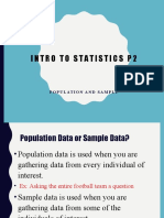 2 Overview of Statistics Population Vs Sample