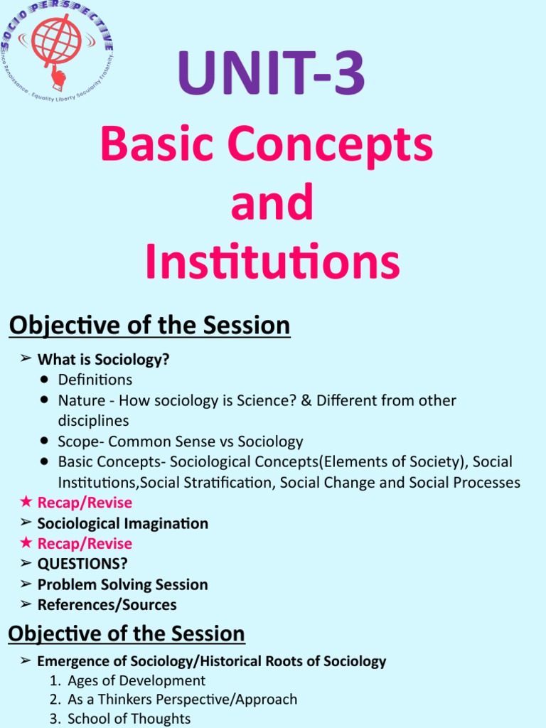 Basic Concepts in Sociology: Unit 3 | PDF
