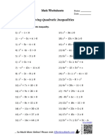 Solving Quadratic Inequalities