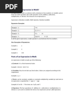 Bu I 1. Definition of Expression in Math 1