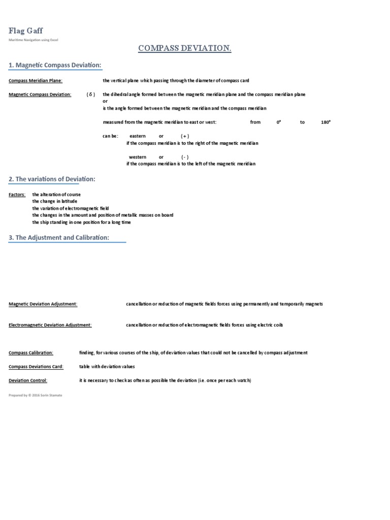 Compass Deviation. Conversion of Bearings v1.0 | PDF | Compass ...