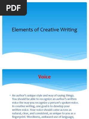 Elements of Creative Writing
