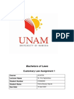 Customary Law Assignment 1 PDF