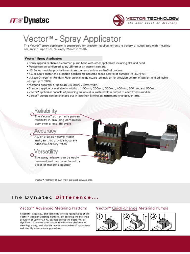 Vector Adhesive Spray Applicator | PDF | Transmission (Mechanics) | Pump