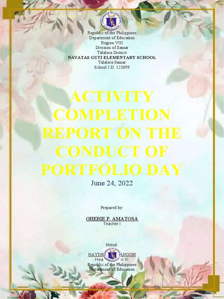 Portfolio Day Completion Report 2022 | PDF | Cognition | Learning