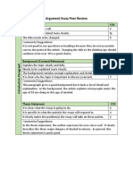 Argument Essay Peer Review