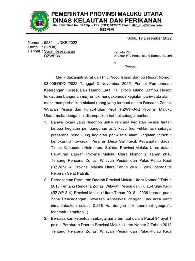 Kesesuaian Ruang Laut untuk Jetty Maluku | PDF | Sains & Matematika