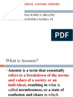 SOCIOLOGICAL THEORIES - Anomie Theory