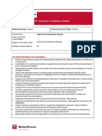 Position Description - Assurance Compliance Analyst: Business Group: Finance Finance Sub Job Family: Finance