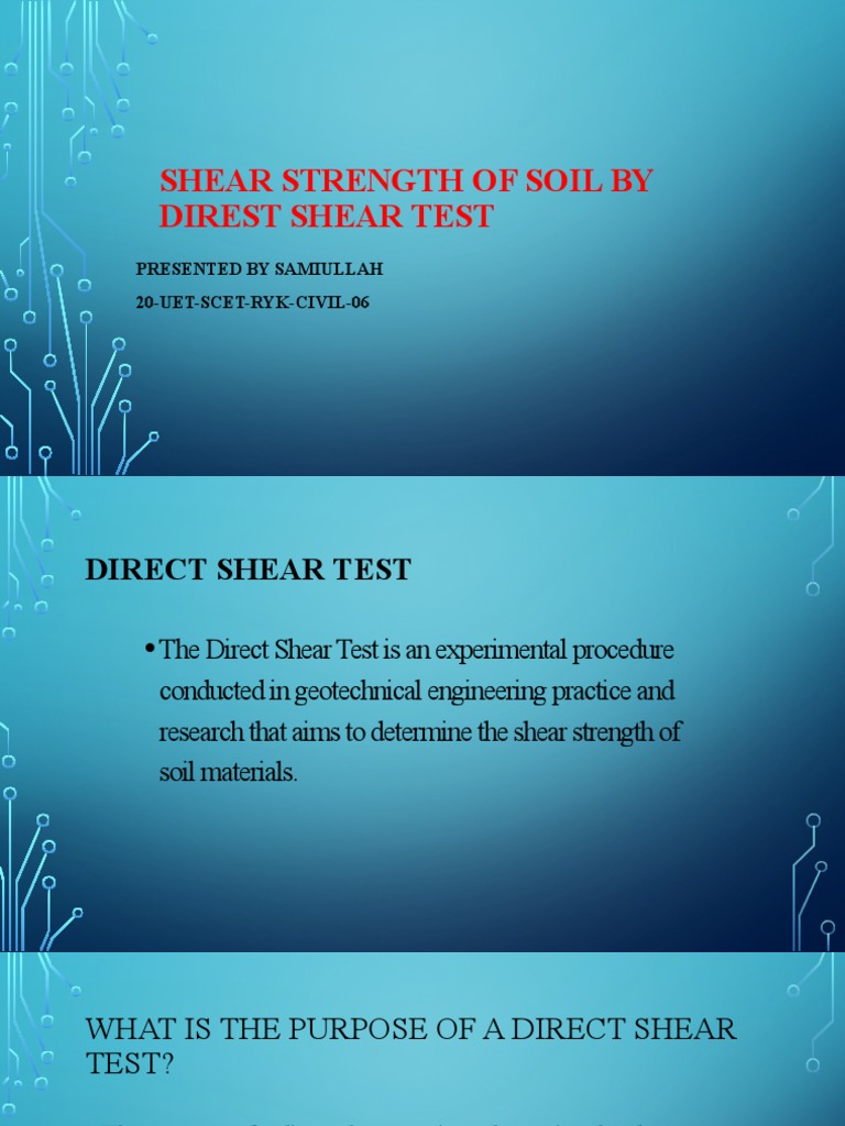 Direst Shear Test by Samiullah PDF Strength Of Materials Friction