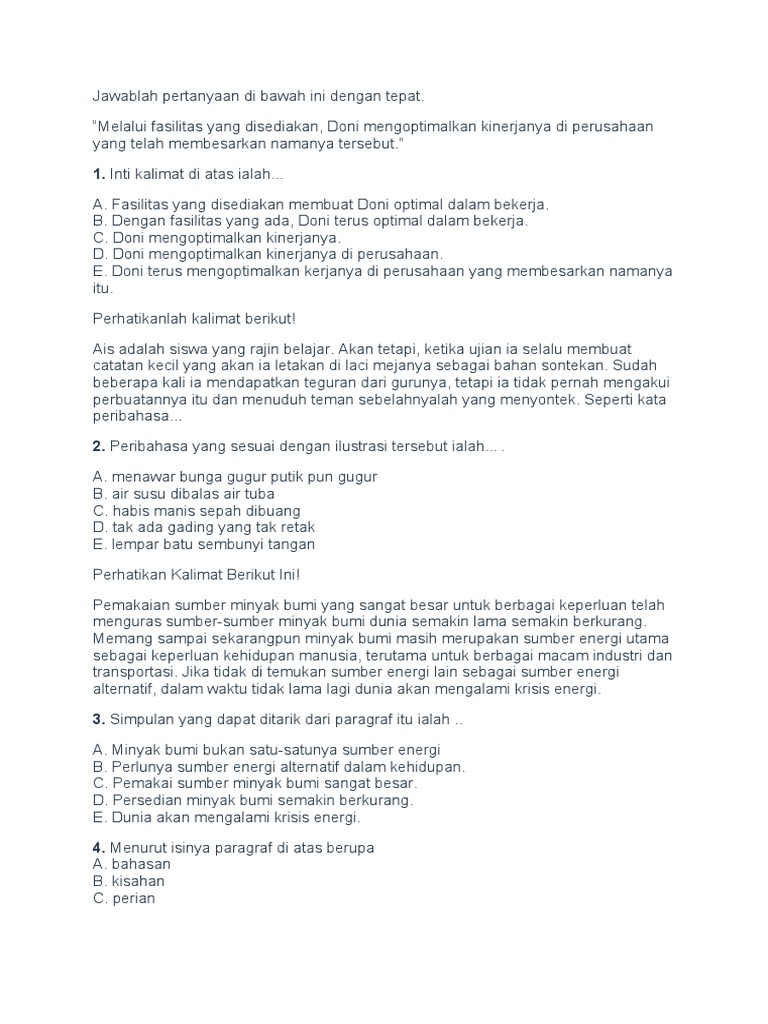 Latihan Soal Unbk | PDF | Karier & Perkembangan | Seni & Disiplin Bahasa