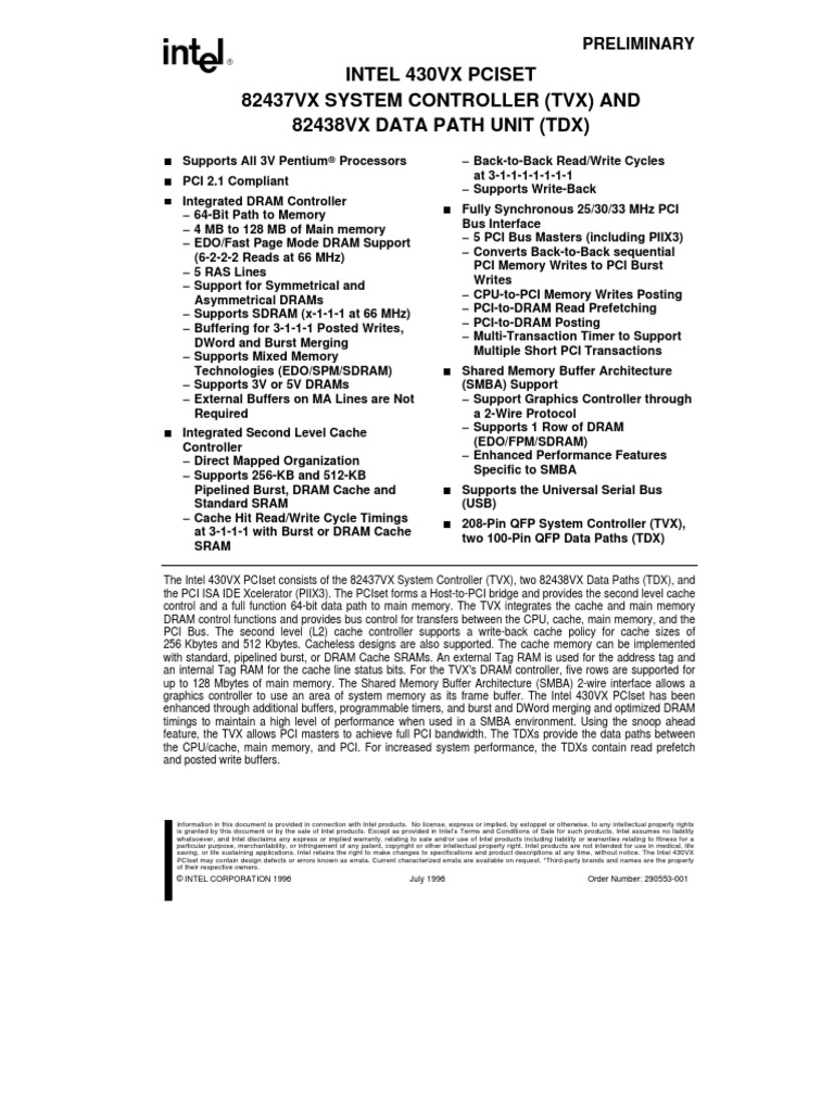 430VX | PDF | Dynamic Random Access Memory | Cpu Cache