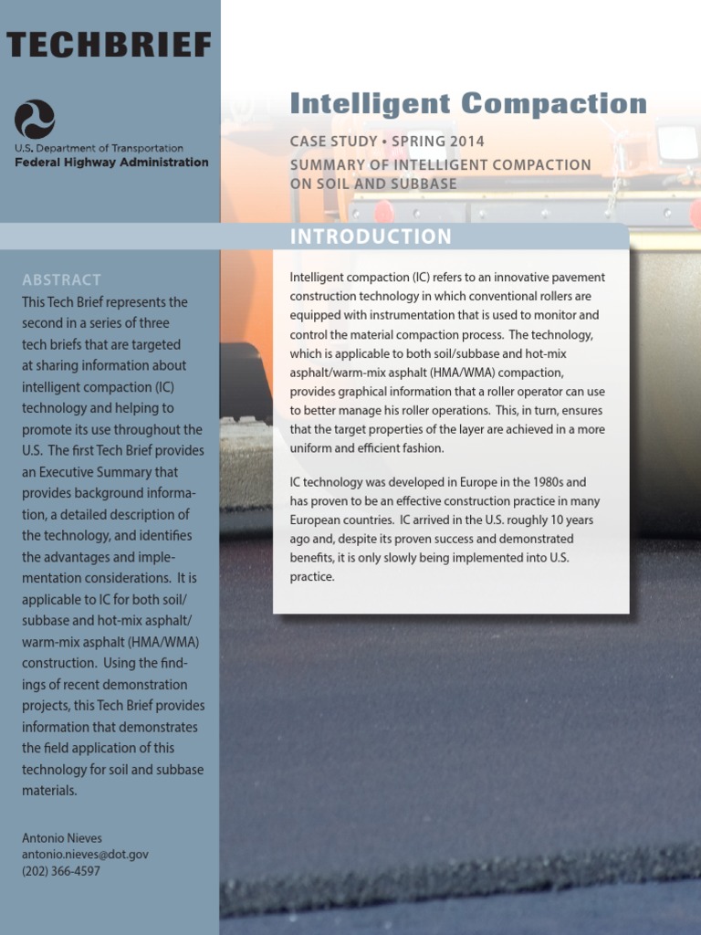 Intelligent Compaction Case Study Pdf Accelerometer