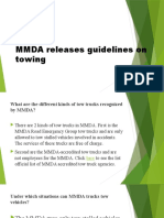 MMDA towing guidelines on vehicle types, areas, fees