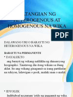 Katangian NG Heterogenous at Homogenous Na Wika