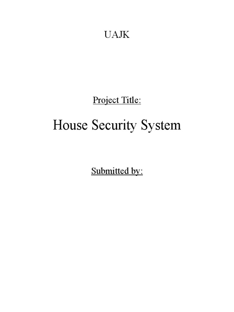 Home Security System PDF Security Computer Security