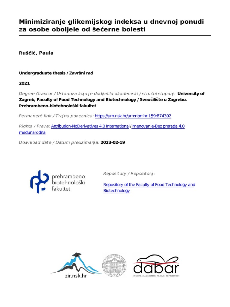 Zavrsni Nutricionizam Paula Ruscic | PDF