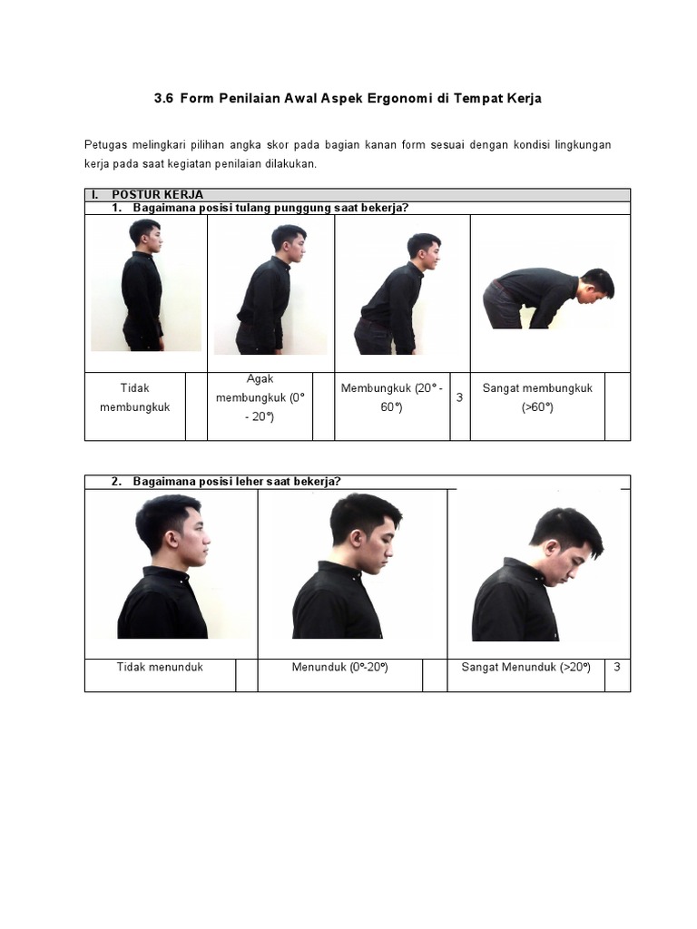 Penilaian Aspek Ergonomi Tempat Kerja | PDF