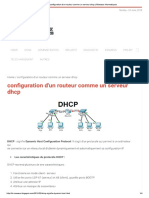 Configuration D'un Routeur Comme Un Serveur DHCP - Réseaux Informatiques