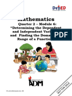 Math8 q2 Mod6 Determining The Dependent and Independent Variables and Finding The Domain and Range of A Function v3