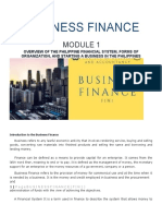Business Finance - Module 1
