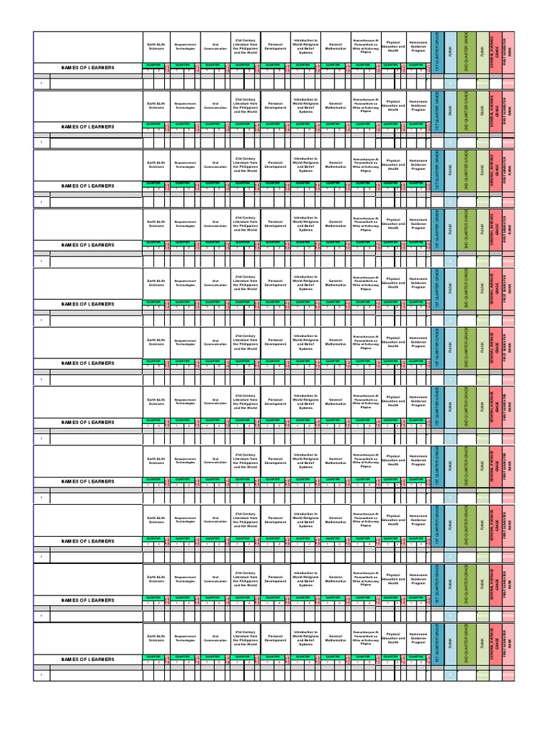 Grade Slip PDF Science