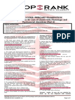 Refresher Course: Preboard Examination Nursing Practice III: Care of Clients With Physiologic and Psychosocial Alterations (Part A)