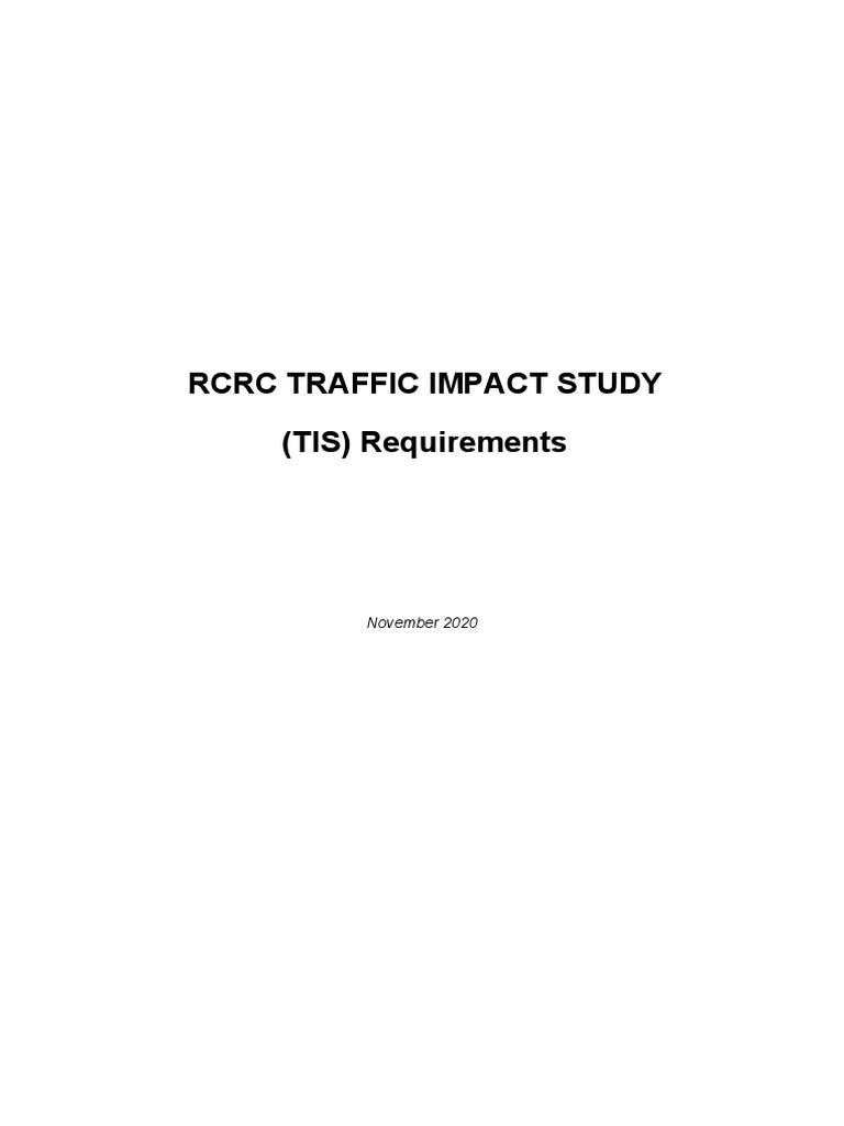 RCRC Traffic Impact Study Guidelines | PDF | Traffic | Road