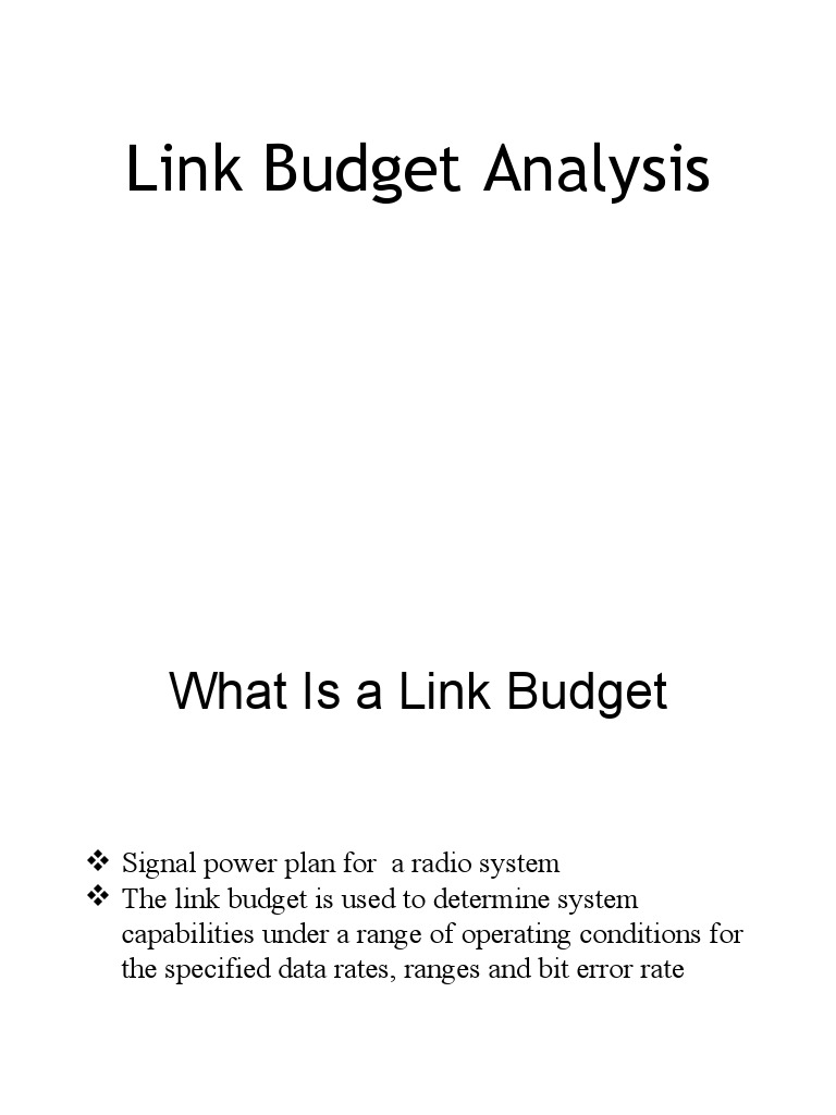 Link Budget Analysis PDF Decibel Electrical Engineering