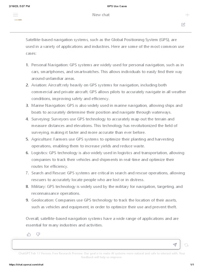 GPS Use Cases PDF Global Positioning System Navigation